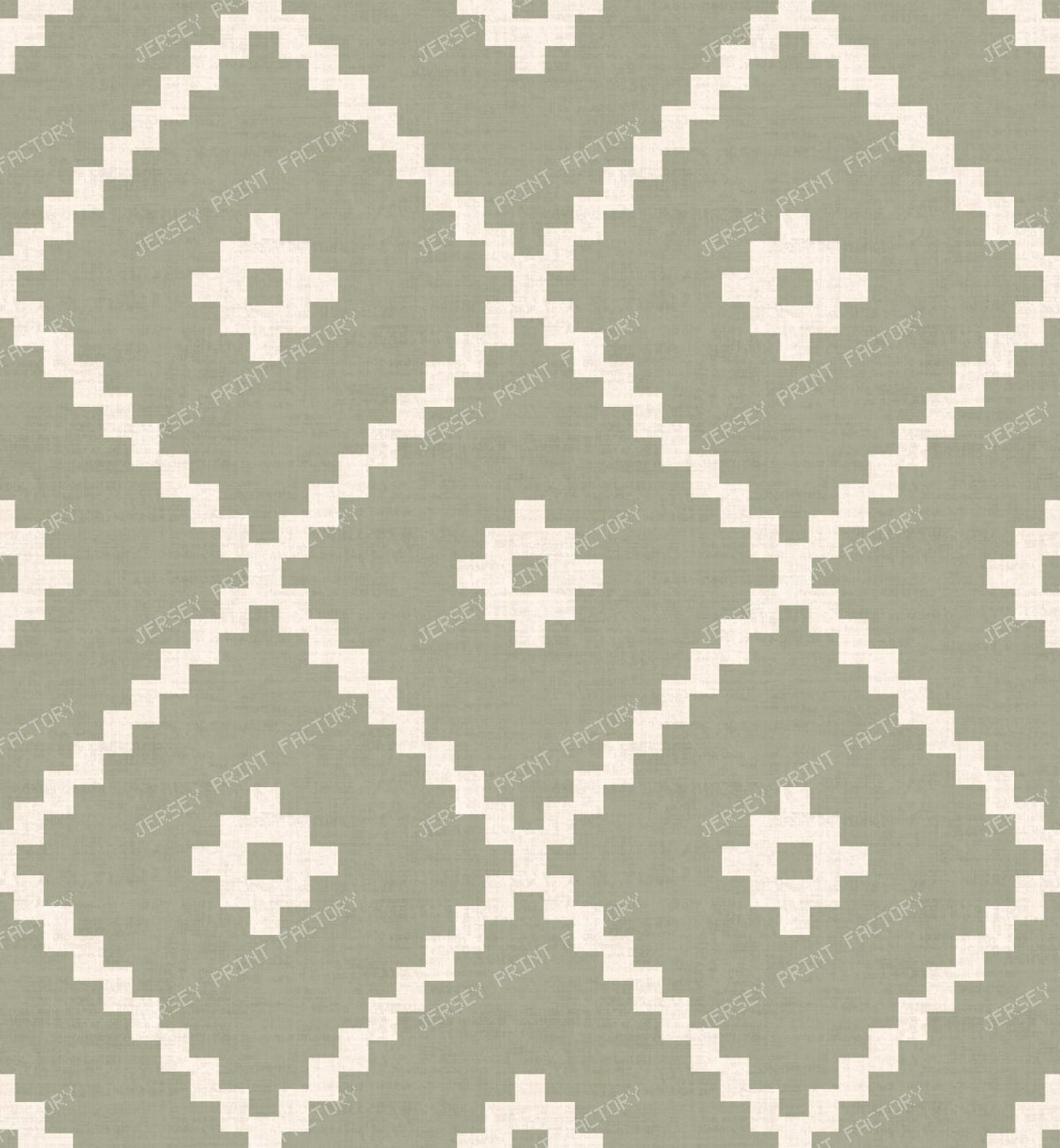 Southwestern Tribal Geometric - Rustic Aztec Diamonds - Terracotta Clay — Sage Green