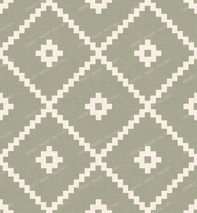 Southwestern Tribal Geometric - Rustic Aztec Diamonds - Terracotta Clay — Sage Green