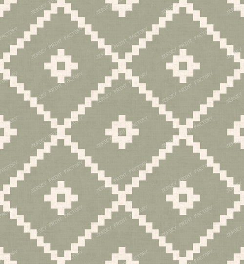 Southwestern Tribal Geometric - Rustic Aztec Diamonds - Terracotta Clay — Sage Green