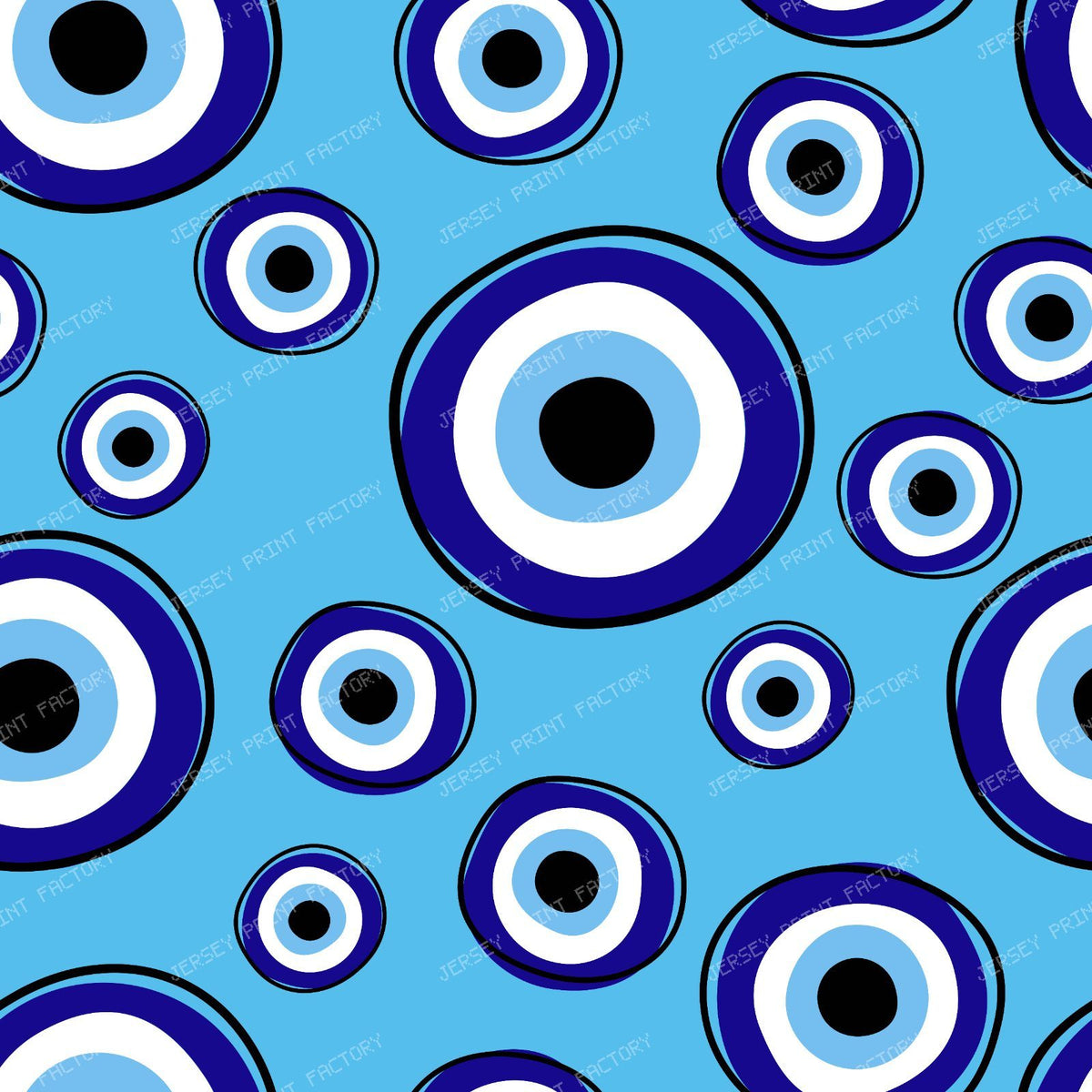 Evil Eye Pattern, Turkish Eye, Hamsa, Nazar, Mati, Mataki — Blue 4