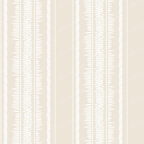 Betsy   French Provincial Leaf Stripe   Cream & Pale Beige — Cream & White