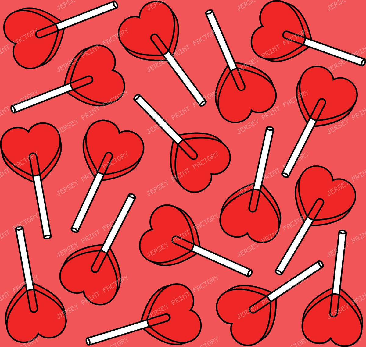 Blue Lollipops, Heart Lollipops, Lollipop Pattern — Red 2
