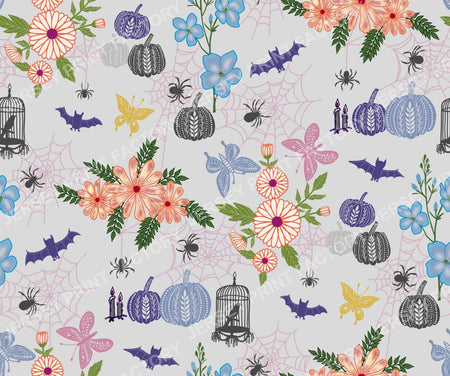 Floral Opulent Halloween Grey