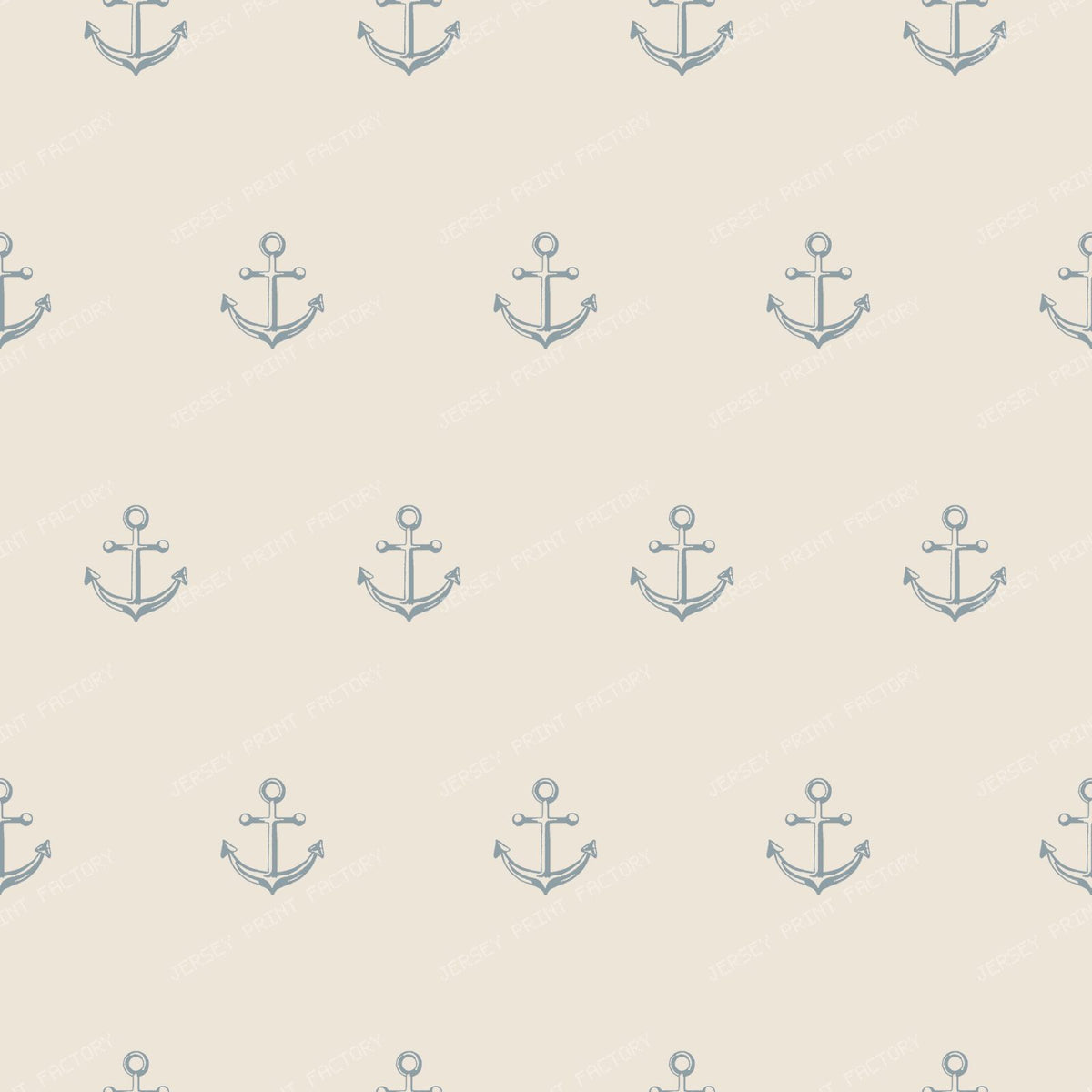 Brady - Nautical Anchor - Navy & Blue — Cream & Blue
