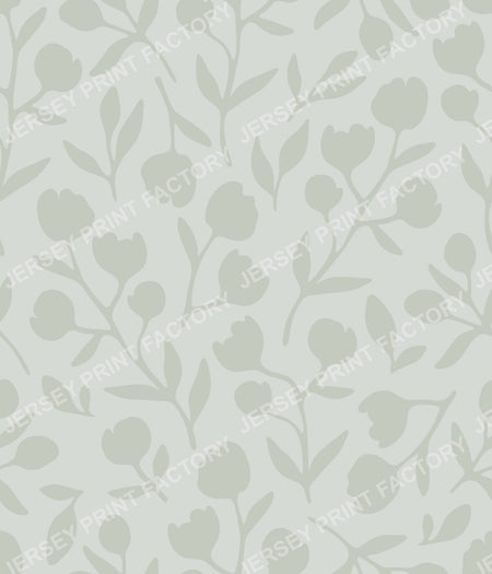 Fleurline - Modern Vintage Floral Silhouette - Eucalyptus Green