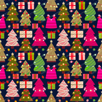 Aesthetic Green And Grey Christmas Trees — Peach