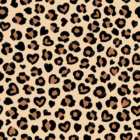 Animal Print, Blue Leopard, Cheetah Spots, Hearts — Brown