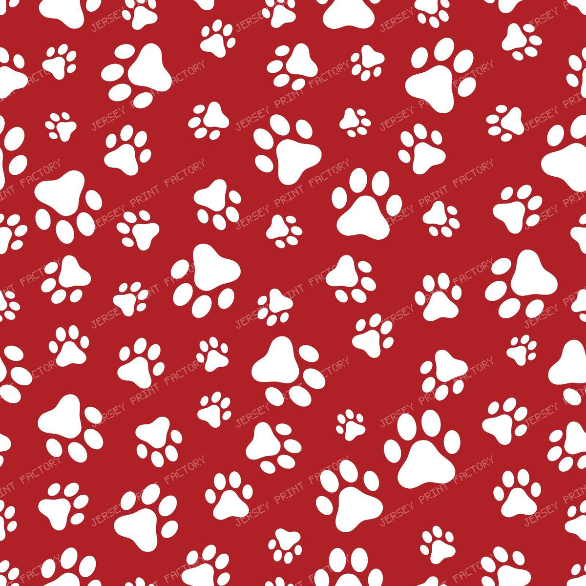 Pattern Of Paws, Dog Paws, Black and White — Red 3