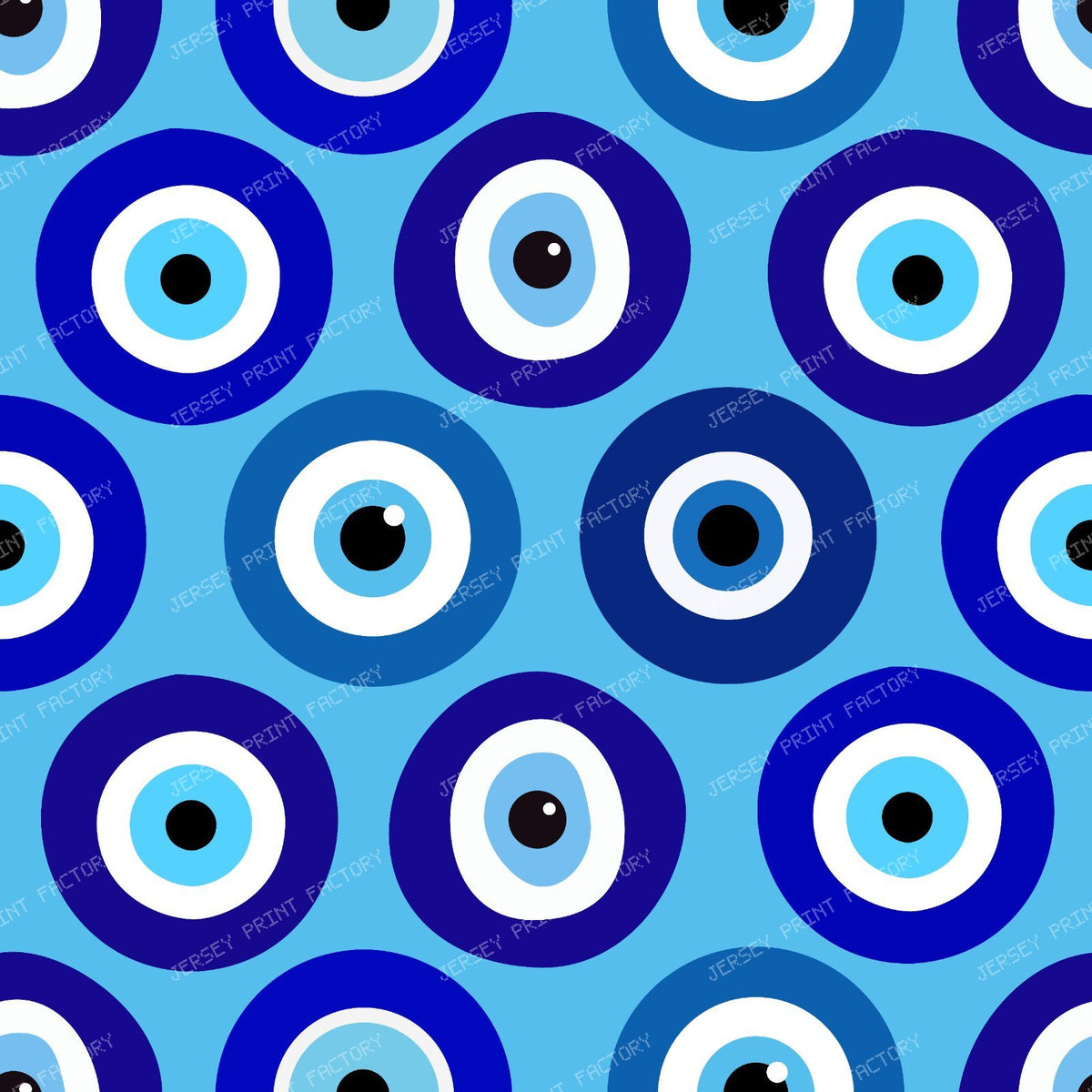 Evil Eye Pattern, Turkish Eye, Nazar, Mati, Mataki, Hamsa — Blue 3