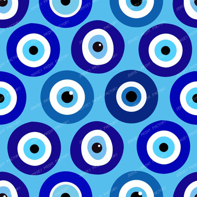 Evil Eye Pattern, Turkish Eye, Nazar, Mati, Mataki, Hamsa — Blue 3