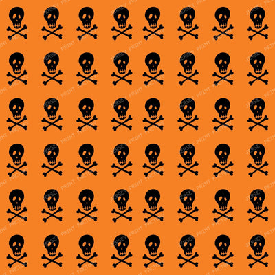 Halloween, Skull, Crossbones, Trick or Treat — Orange