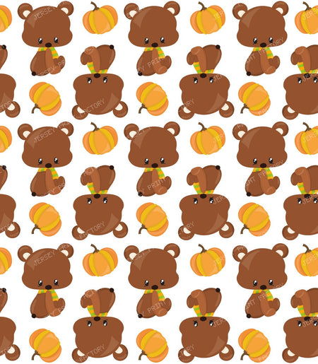 Pattern Of Bears, Cute Bears, Fall, Pumpkins
