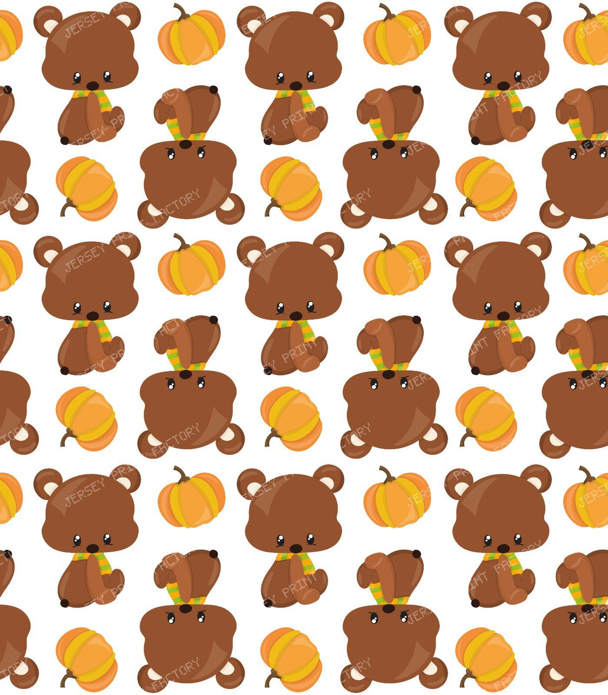 Pattern Of Bears, Cute Bears, Fall, Pumpkins