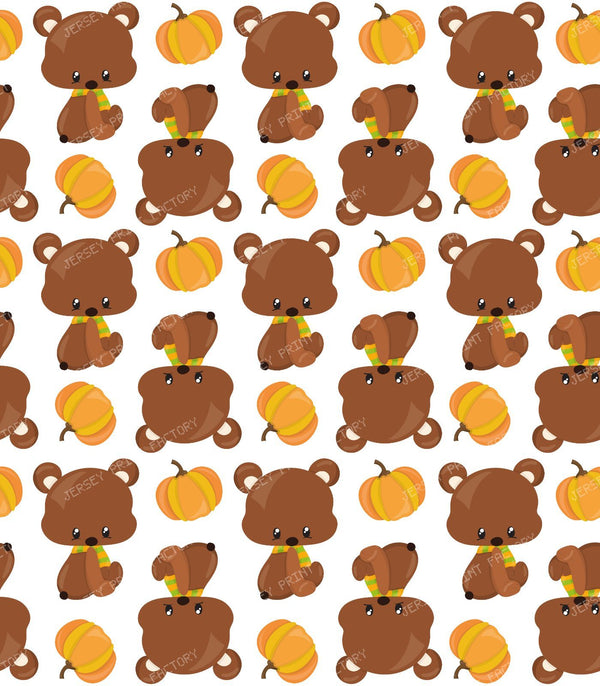 Pattern Of Bears, Cute Bears, Fall, Pumpkins