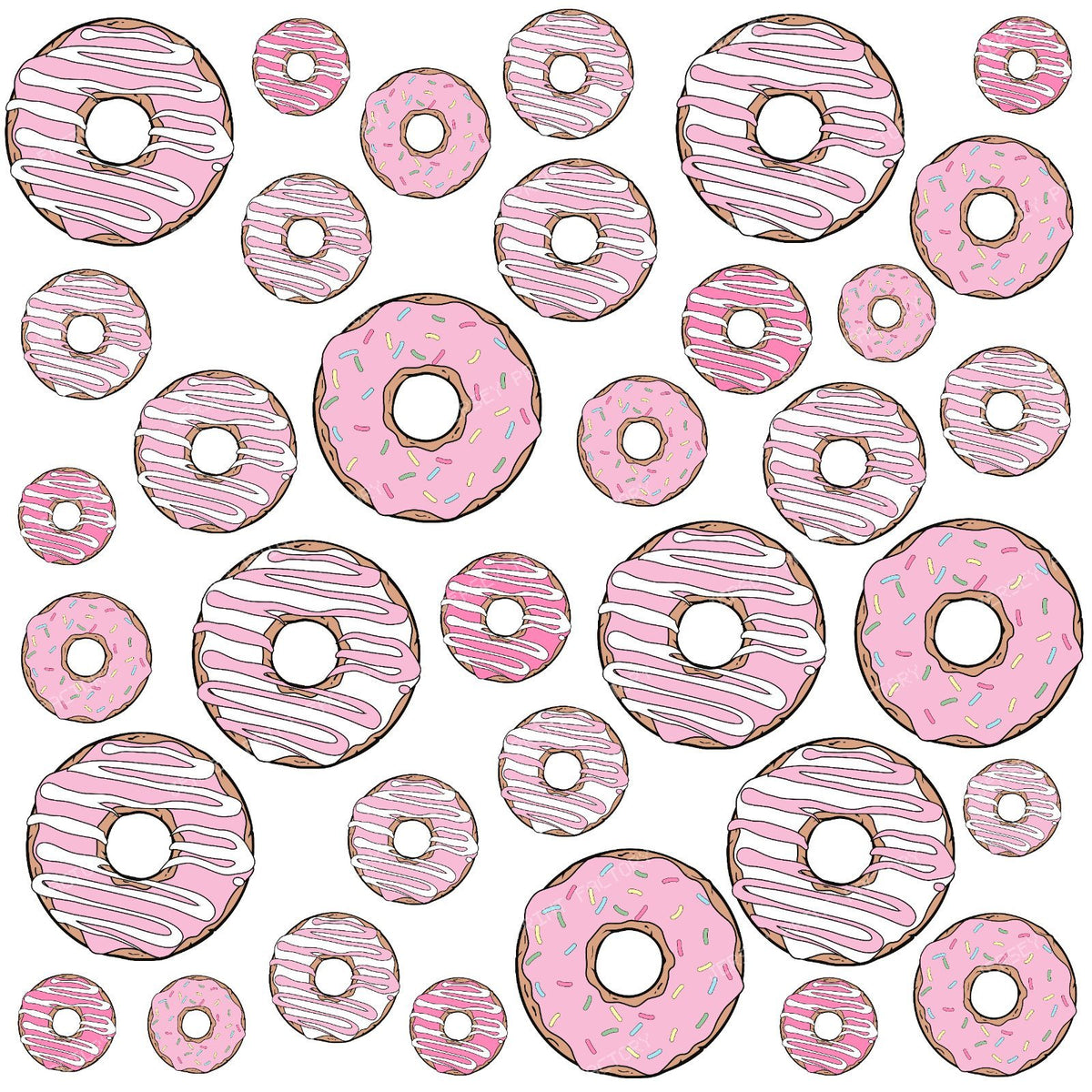 Donut Pattern, Chocolate Donuts, Caramel Donuts — Pink