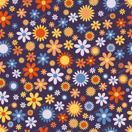 Colorful Flowers, Retro Flowers, Floral Pattern — Colorful 16