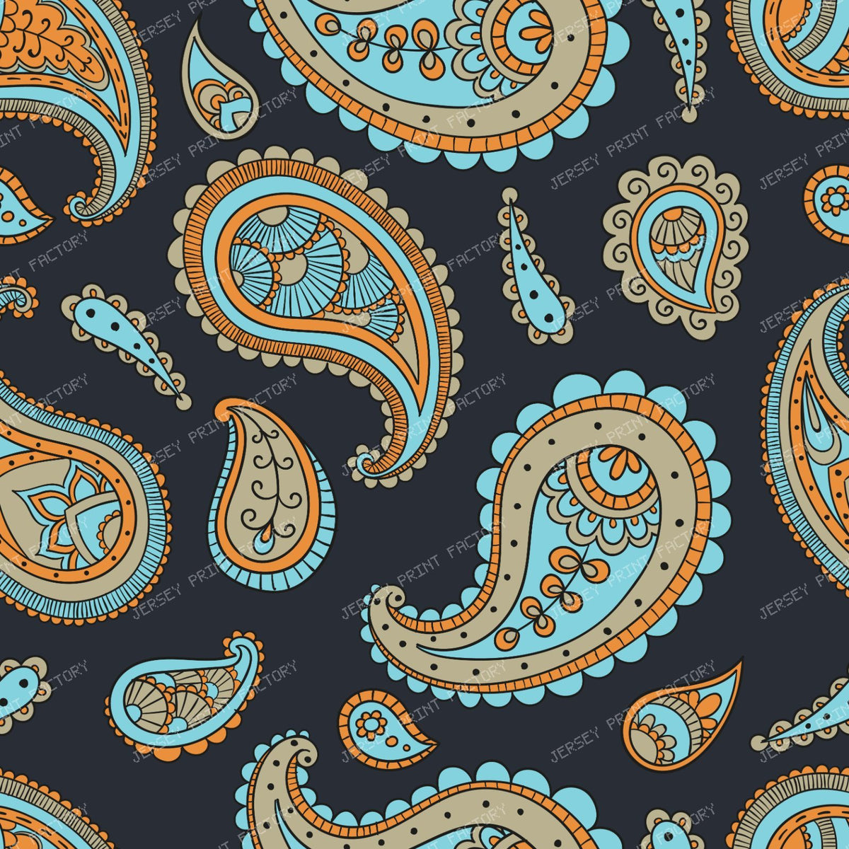 Blue Paisley, Persian Paisley, Paisley Pattern — Colorful 11