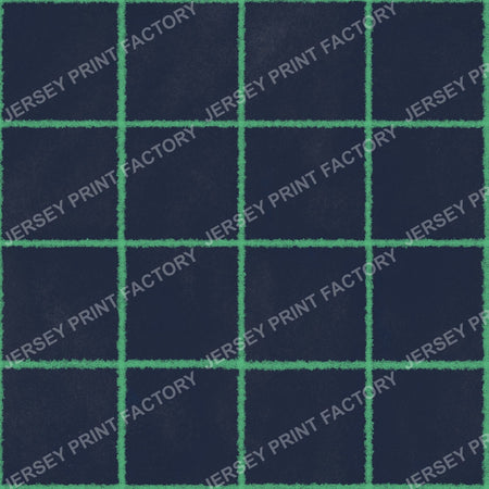 Neon Green Chalk Grid Lines on Navy Blue - Squares, Check