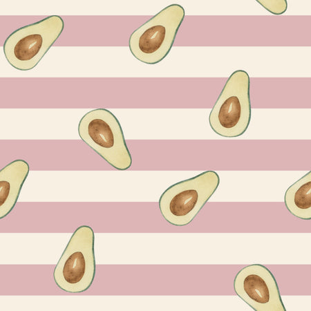 Cute Avocados With Pink Stripes Background