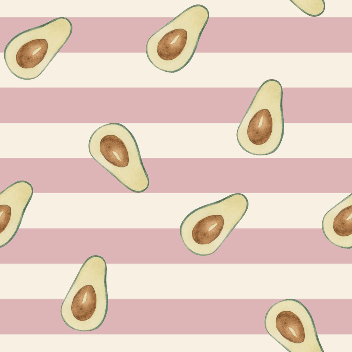 Cute Avocados With Pink Stripes Background
