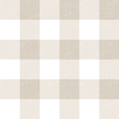 Gingham Check Linen Texture - Modern Farmhouse - Taupe Beige & White