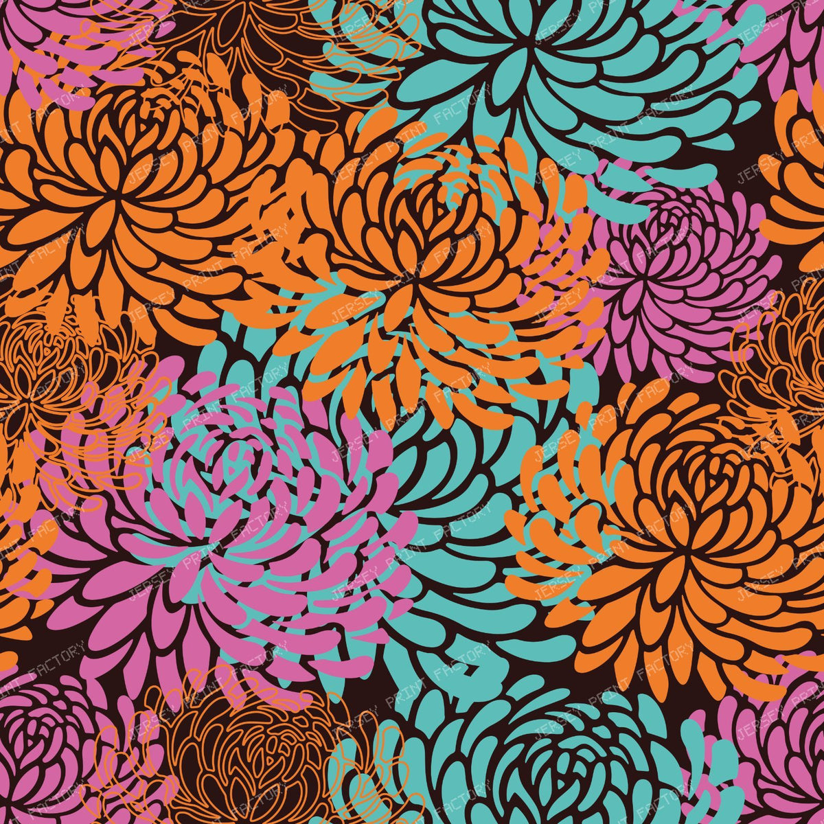 Blue Dahlia, Brown Dahlia, Floral Pattern, Dahlia Pattern — Colorful 7