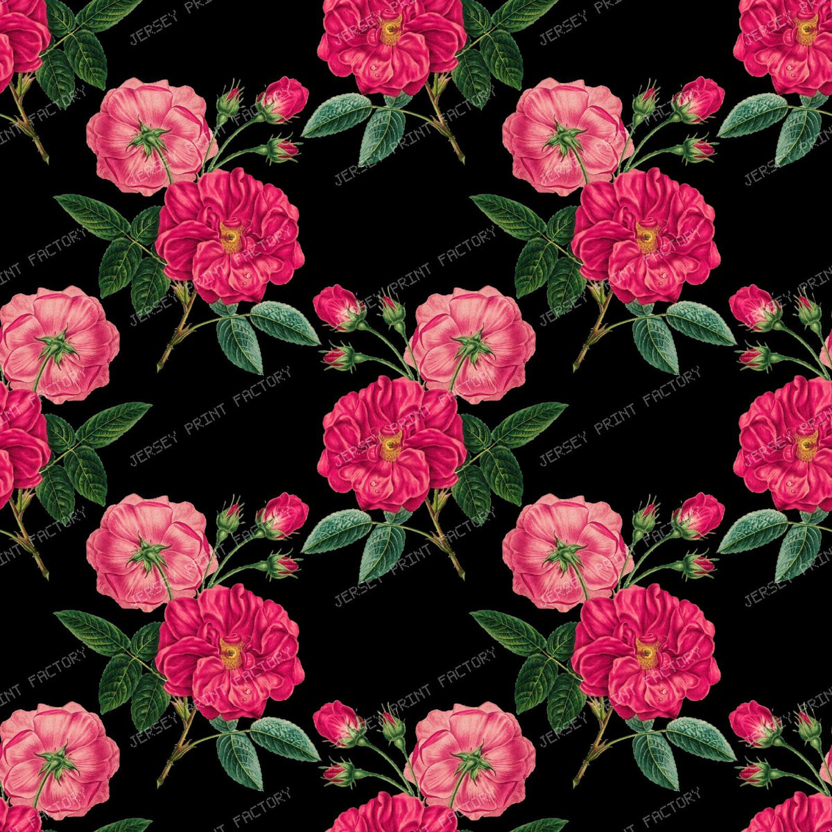 Pink Roses, Pink Flowers, Floral Pattern, Rosebud, Leaves — Pink 2