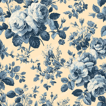 Chinoiserie Rose Garden Botanical Toile
