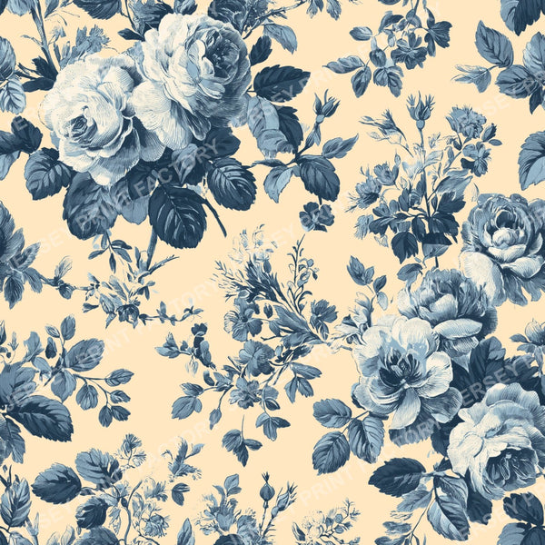 Chinoiserie Rose Garden Botanical Toile