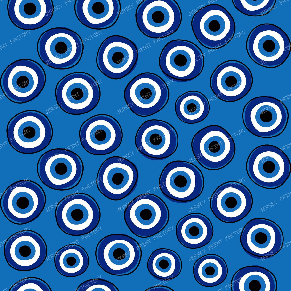 Evil Eye Pattern, Turkish Eye, Nazar Talisman, Mati, Mataki, Hamsa — Navy Blue 2