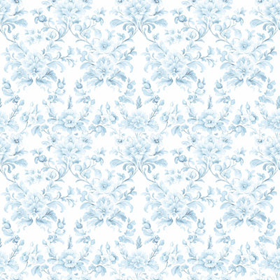 Blue Damask, Floral Damask, French Damask, Blue Flowers