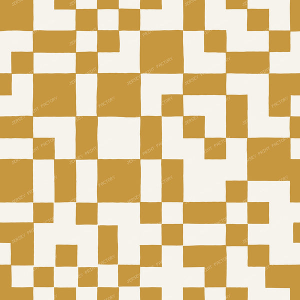 Hand Drawn Alternating Check Yellow Marigold