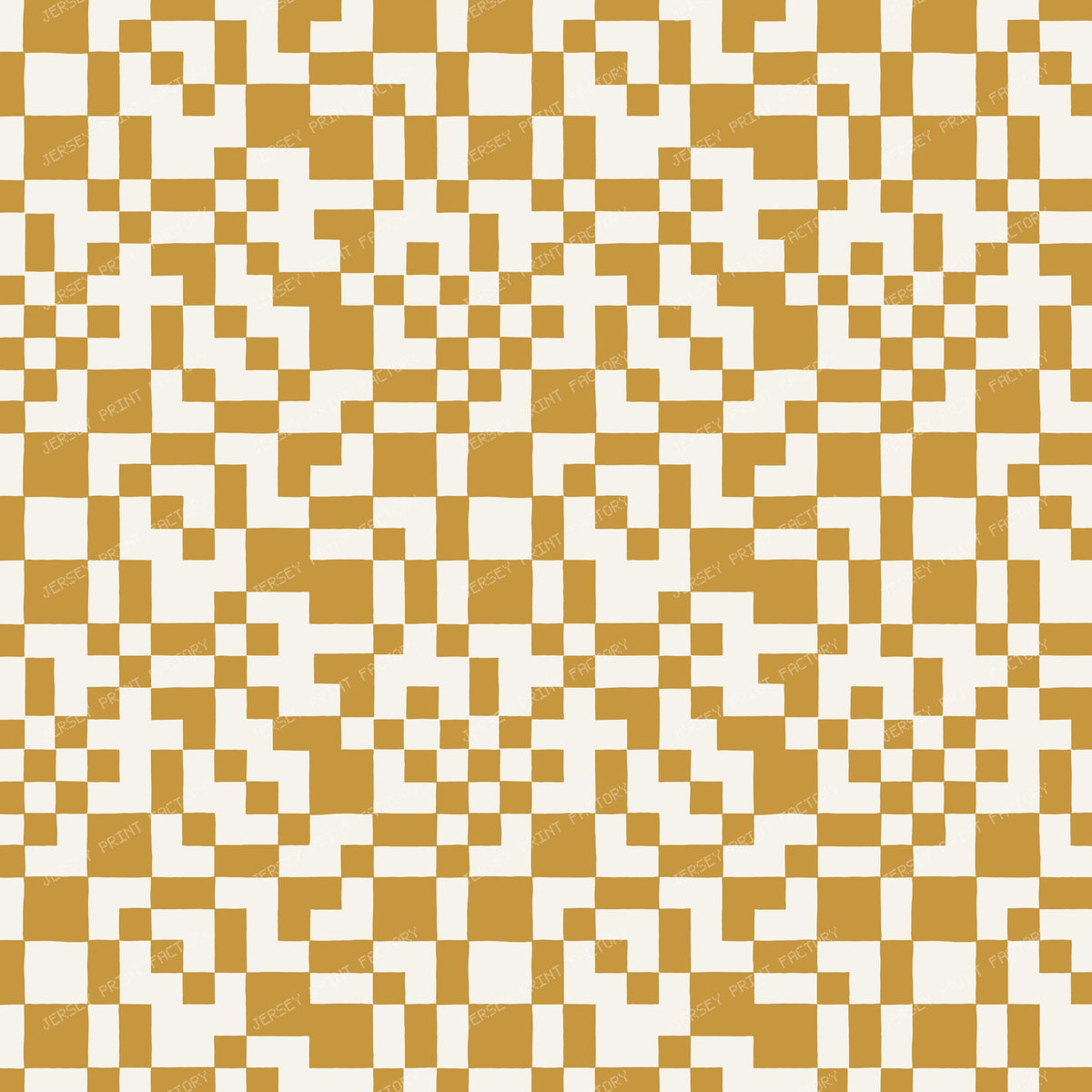 Hand Drawn Alternating Check Yellow Marigold