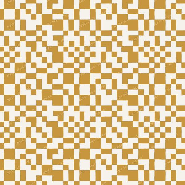 Hand Drawn Alternating Check Yellow Marigold
