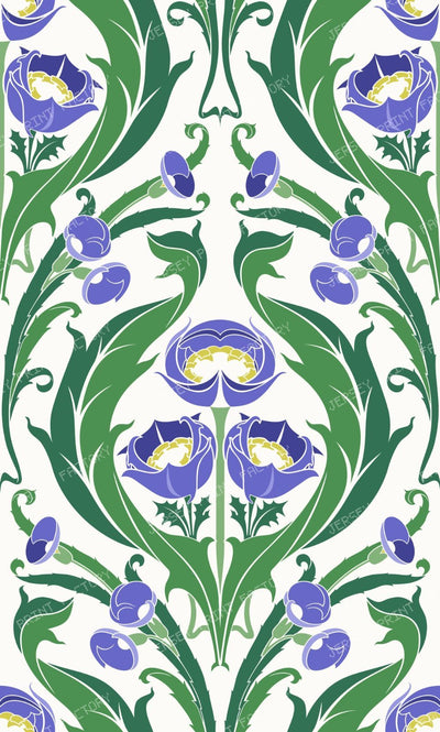 Fantasy art nouveau wildflowers