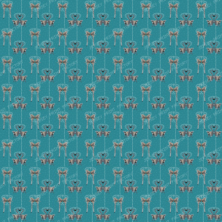 Lemurs in Love on Teal Rain