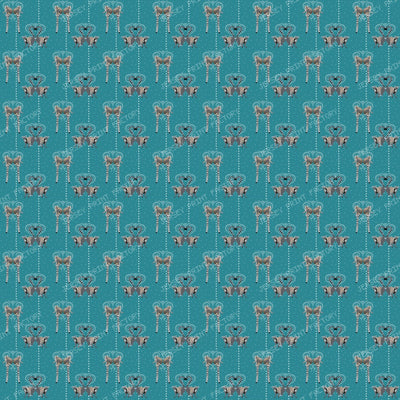 Lemurs in Love on Teal Rain