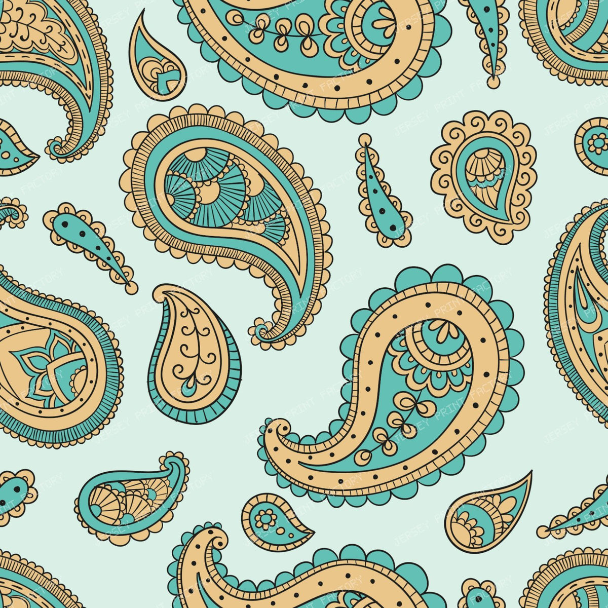 Blue Paisley, Persian Paisley, Paisley Pattern — Colorful 25