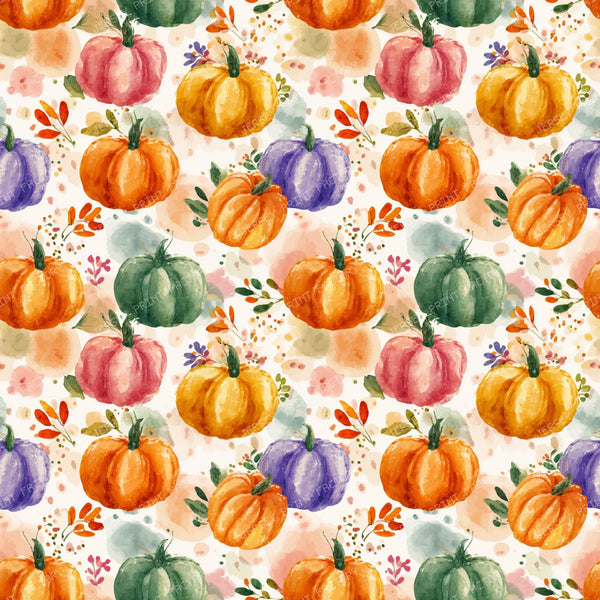 Watercolor Autumnal Pumpkin Halloween