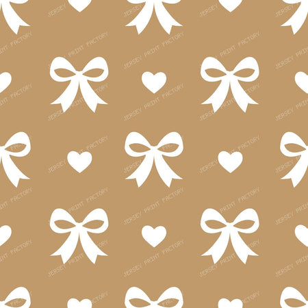 Bow Pattern, Coquette Bow, Ribbon, Cute Bow, White Bow, Hearts, Black — Brown 1