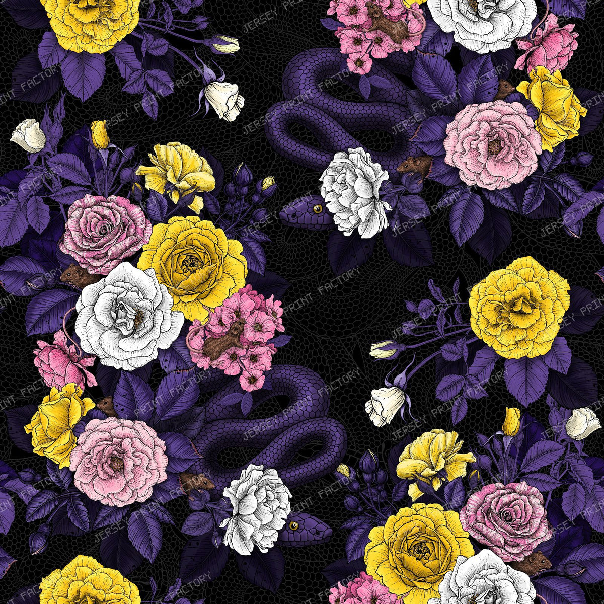 Hidden in the roses — in purple, pink, white and yellow