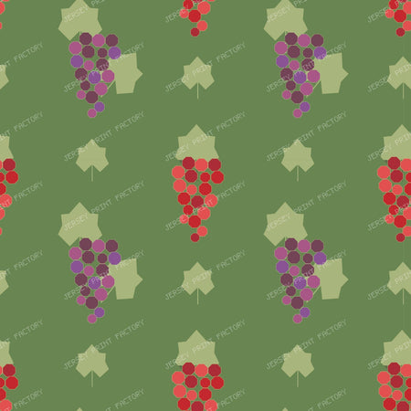 Grapevine Deco Green & Purple Clusters On Red (S) — Red & purple on green