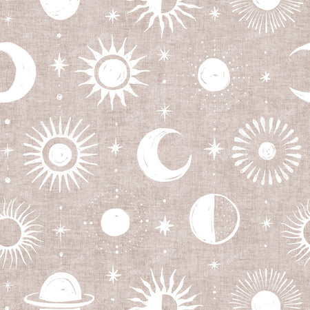 boho celestial off-white on taupe