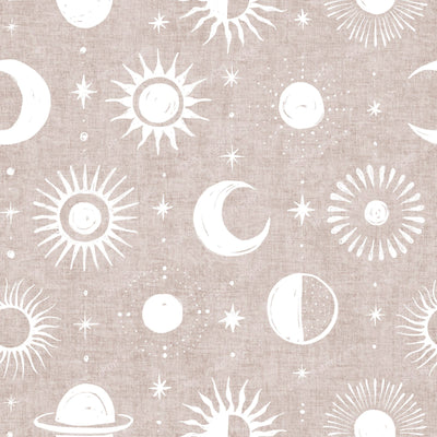 boho celestial off-white on taupe