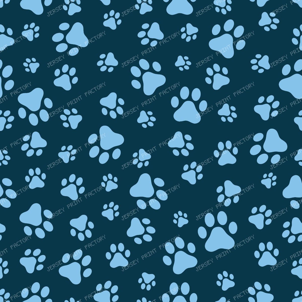 Pattern Of Paws, Dog Paws, Black and White — Blue 2