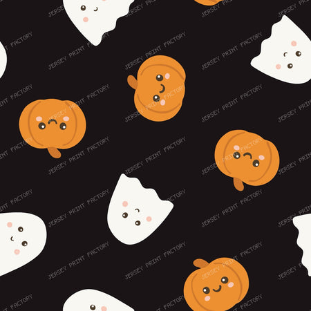 Halloween Kawaii Cuties - Ghost and Pumpkin tossed design