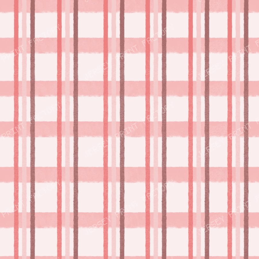 Blush Pink Coral Watercolor Plaid in Dusty Mauve