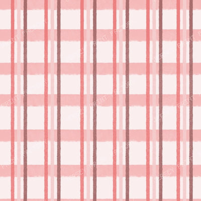 Blush Pink Coral Watercolor Plaid in Dusty Mauve