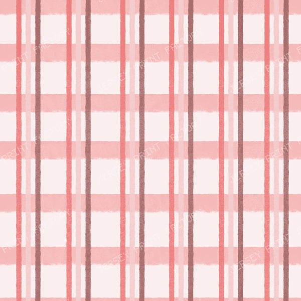 Blush Pink Coral Watercolor Plaid in Dusty Mauve