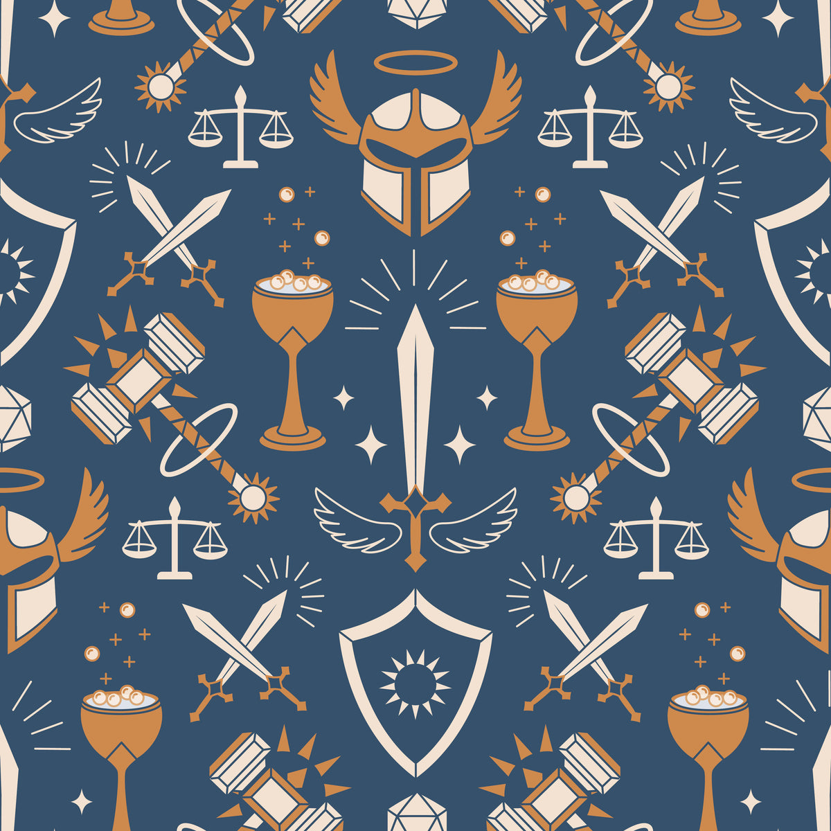 RPG Paladin Class - Gold Accents
